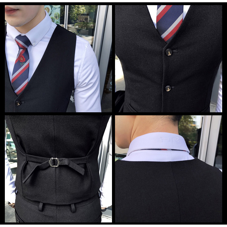 3点メンズスーツセットブラックで詳細