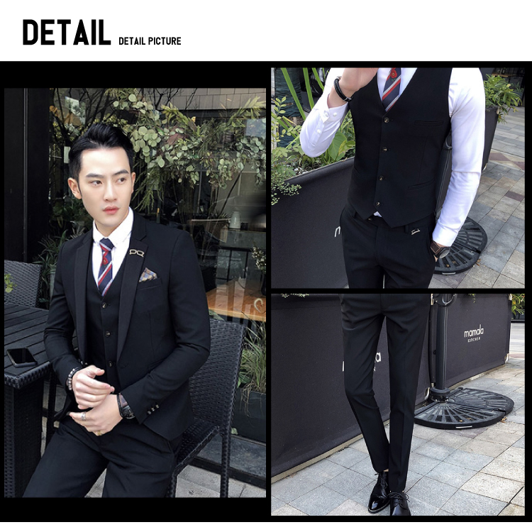 3点メンズスーツセットブラック