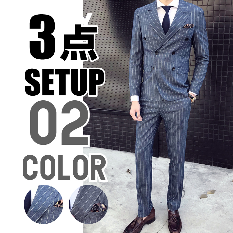 【3点セット】☆スタイリッシュスーツ 長袖メンズスーツ スーツ フォーマルスーツ 3ピーススーツ 結婚式A147--XZ145-P290