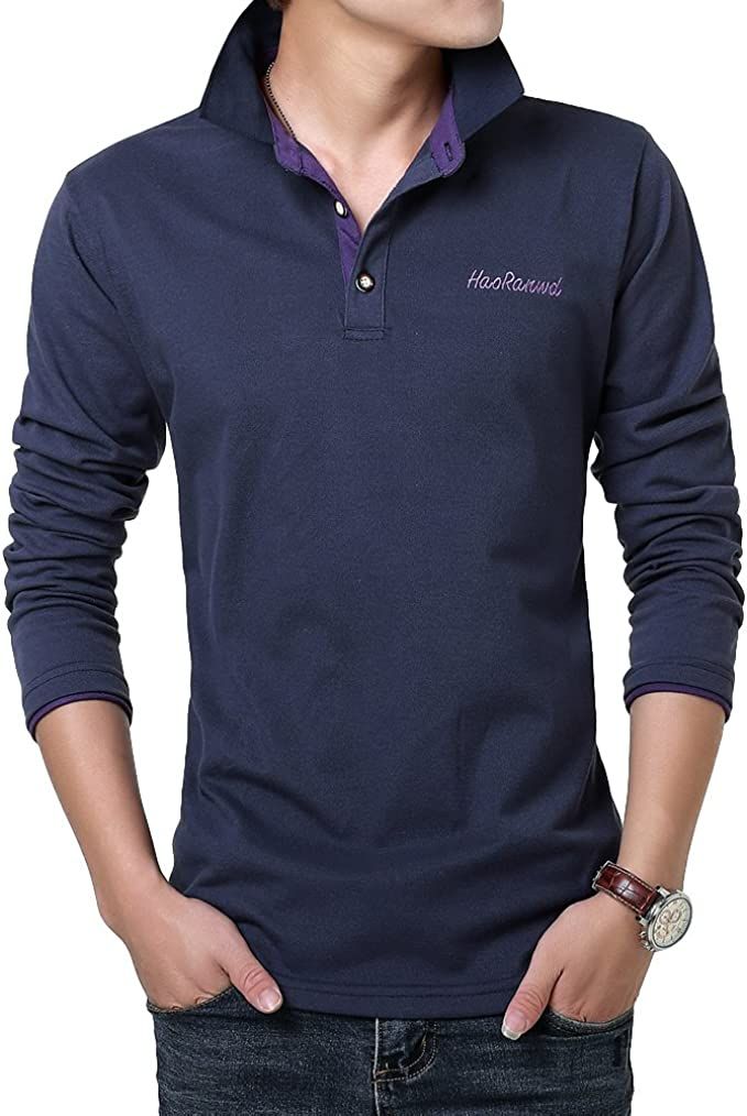 メンズ ポロシャツ 長袖 カジュアル スポーツ 綿 ボタン 部屋着 春秋