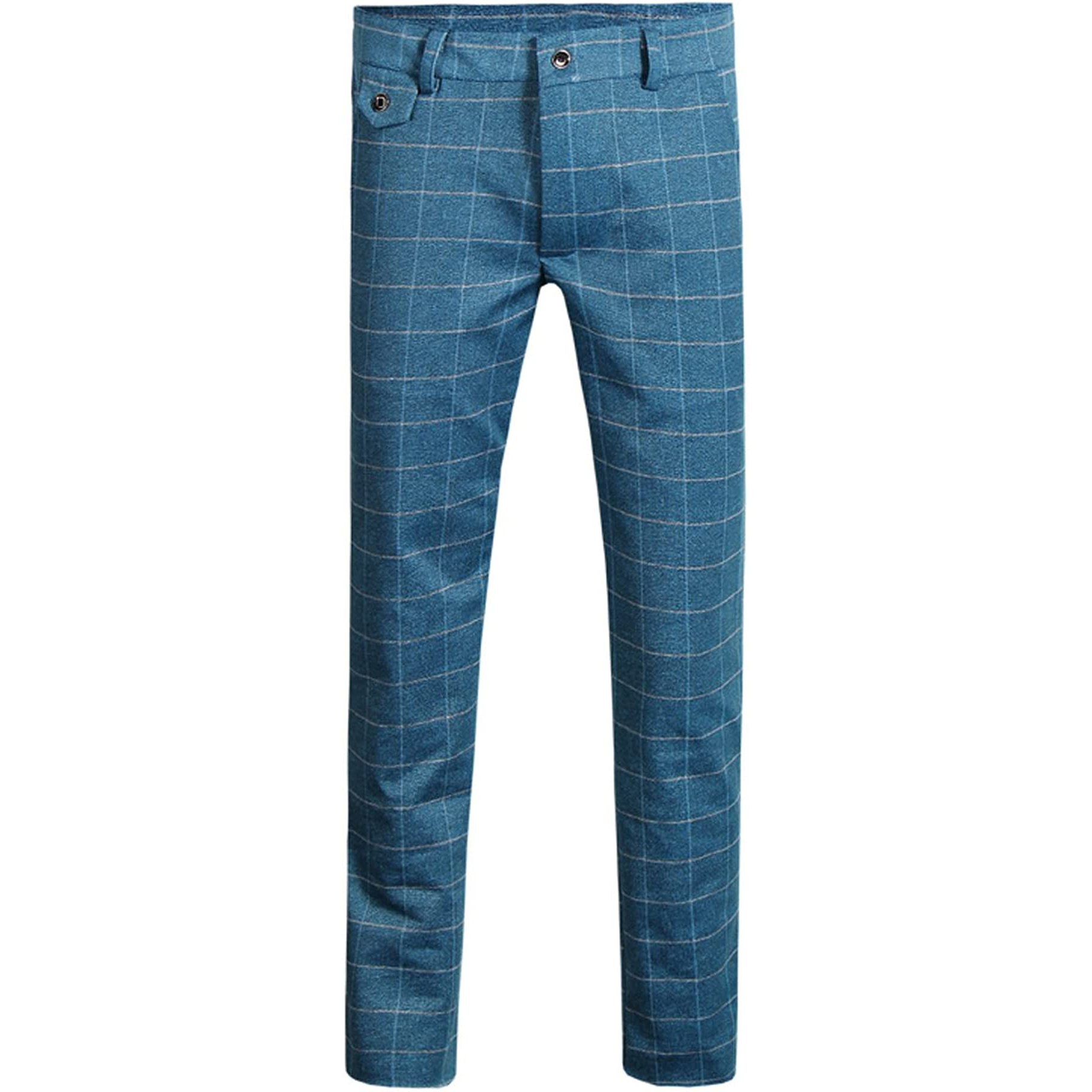 メンズ スラックス チェック柄  ロングパンツ オフィス ビジネス