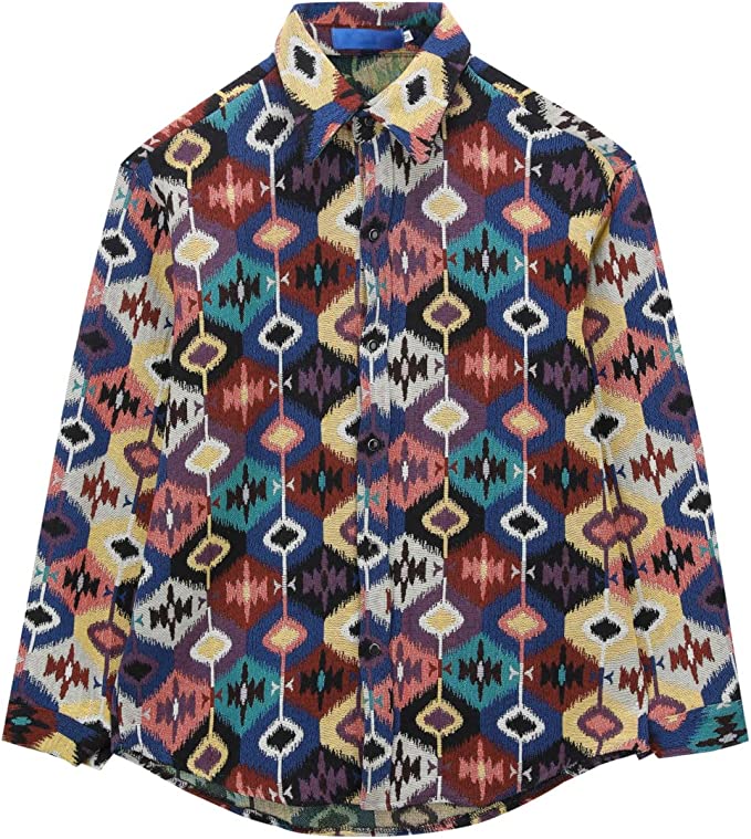 シャツ メンズ 長袖 花柄  おしゃれ ゆったり アロハ カジュアルシャツ ハワイ風