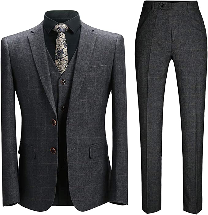 スーツ メンズ スリーピース チェック L-2XL 柄 ビジネス スーツ