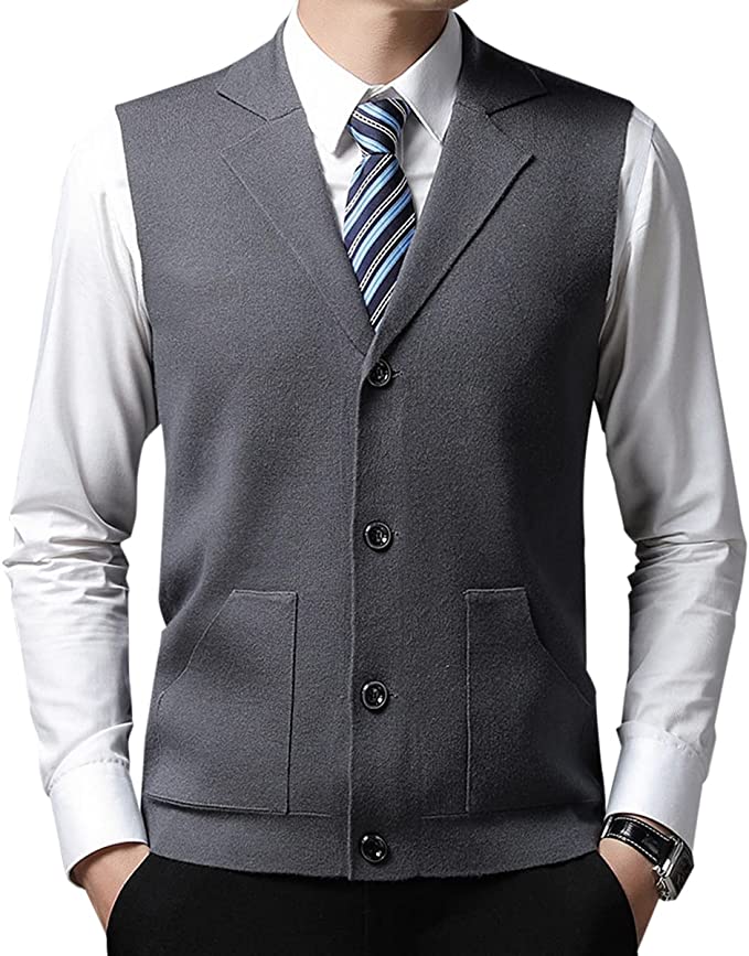 ニットベスト メンズ ベスト 前開き セーターベスト vネック  大きいサイズ カジュアル クラシック 通勤 通学 春 秋 冬